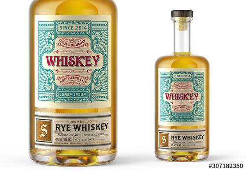 Vintage Whiskey Label Packaging Layout  - 307182350 - 307182350