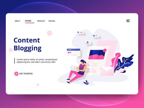 Landing page template of Content Blogging - landing-page-template-of-content-blogging