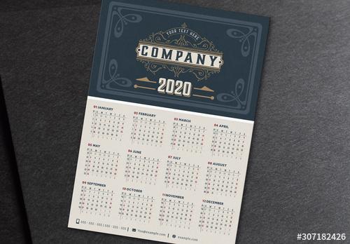 Vintage Calendar Layout - 307182426 - 307182426