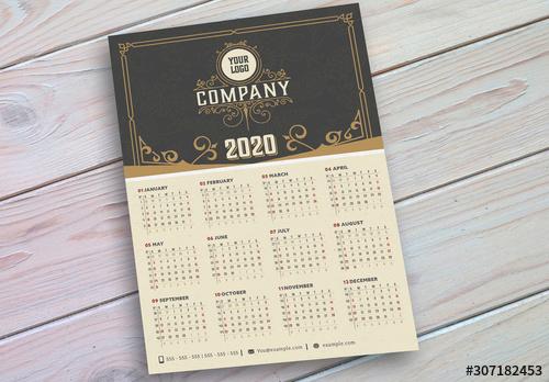 Vintage Calendar Layout - 307182453 - 307182453