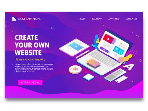 landing page template with laptop - landing-page-template-with-laptop
