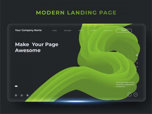 Landing page template with modern abstract background design - landing-page-template-with-modern-abstract-background-design