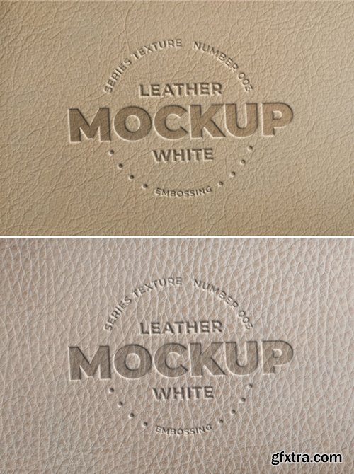 Embossed White Leather Logo Mockups 289573646