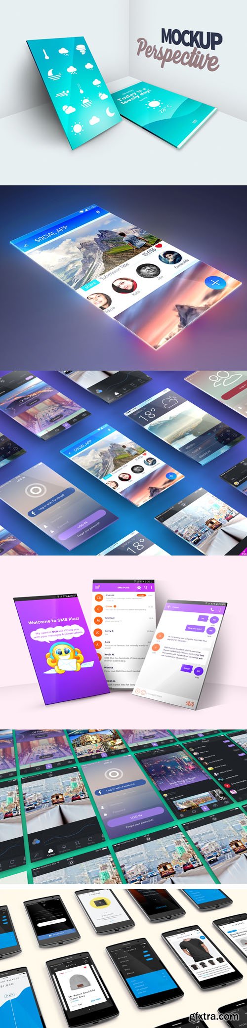 Screens App Presentation PSD Mockups Templates