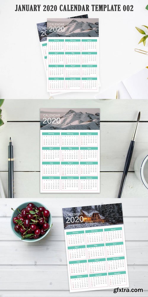 2020 Calendar Printable (PSD/PDF) Template