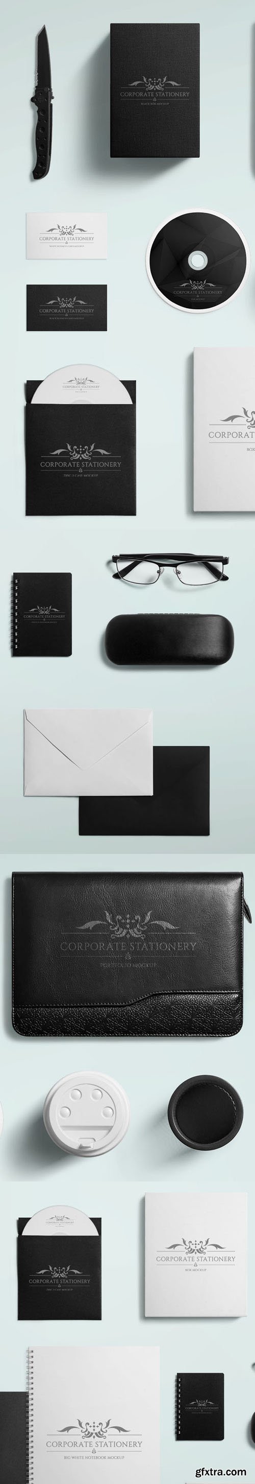 Realistic Corporate Stationary PSD Mockups