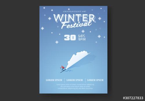 Winter Festival Skier Flyer Layout - 307227833 - 307227833