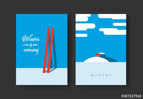 Winter Minimalist Cards Layout - 307227918 - 307227918