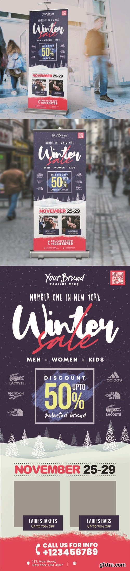 Winter Sale Roll-up PSD Design Template