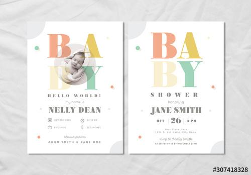 Baby Announcement and Shower Layout Set - 307418328 - 307418328