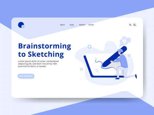 Landing Page Web Brainstorming to Sketching - landing-page-web-brainstorming-to-sketching