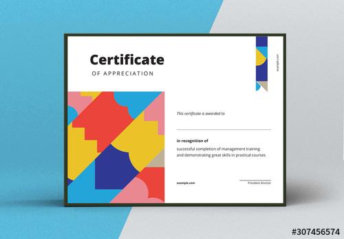 Elegant Abstract Award Certificate Layout - 307456574 - 307456574
