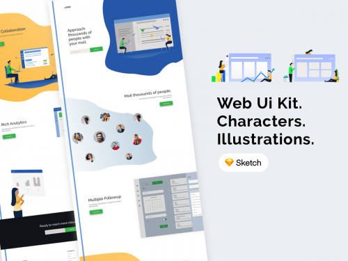 Landing Page with Illustrations & Characters - landing-page-with-illustrations-characters