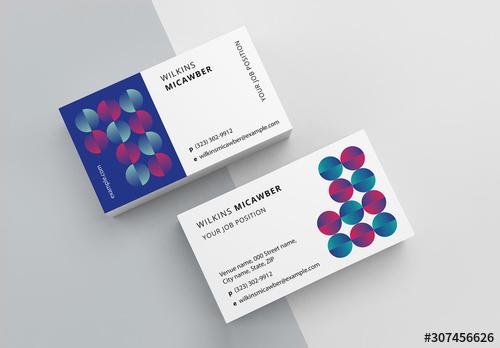 Business Card Layout with Abstract Pattern - 307456626 - 307456626