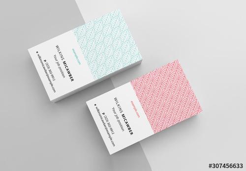 Business Card Layout with Abstract Pattern - 307456633 - 307456633