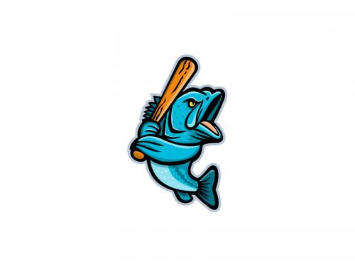 Largemouth Bass Baseball Mascot - largemouth-bass-baseball-mascot