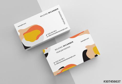 Business Card Layout with Abstract Pattern - 307456637 - 307456637