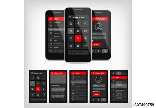 Dark Mobile User Interface Layout - 307490759 - 307490759