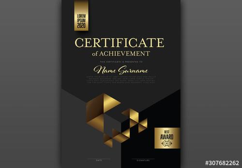 Golden Black Certificate Layout - 307682262 - 307682262