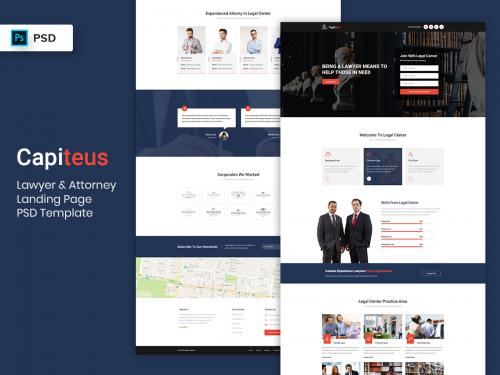 Lawyer & Attorney Landing Page PSD Template - lawyer-attorney-landing-page-psd-template