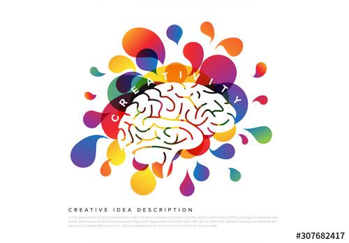 Colorful Creativity Infographic with Brain Illustration - 307682417 - 307682417