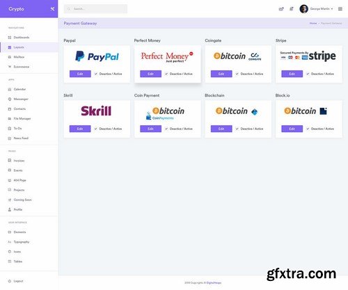 CryptoCurrency Dashboard UI Kit (SKETCH)