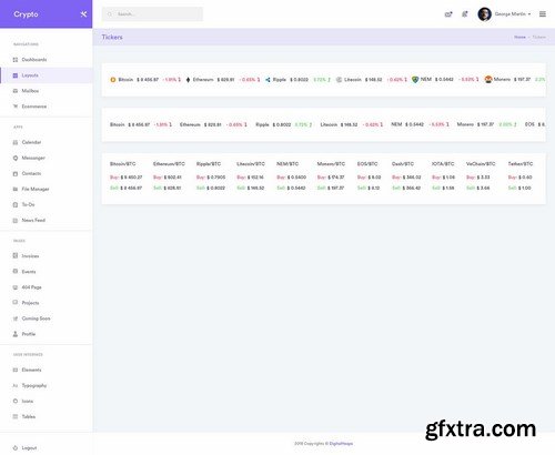 CryptoCurrency Dashboard UI Kit (SKETCH)