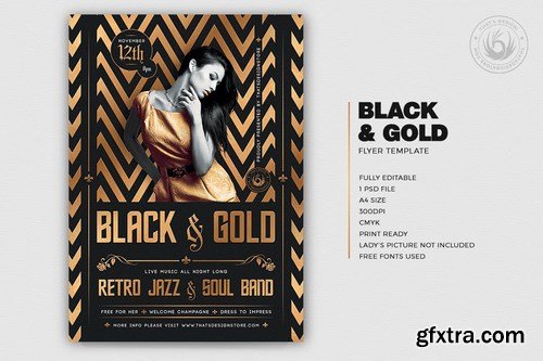 Black and Gold Flyer Template V18