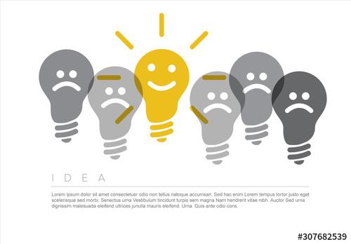 Idea Infographic with Lightbulb Illustration - 307682539 - 307682539