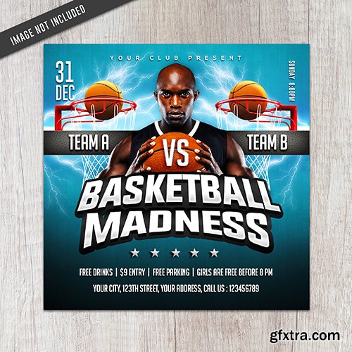 Basketball madness flyer design