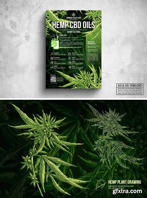 CBD Hemp Oils Poster - A3 & US Tabloid