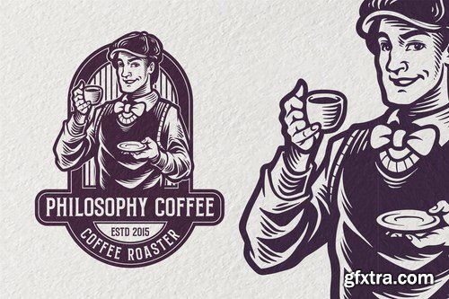 Philosophy Coffee Vintage Logo template