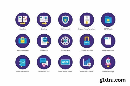 70 GDPR Icons - Orchid Series