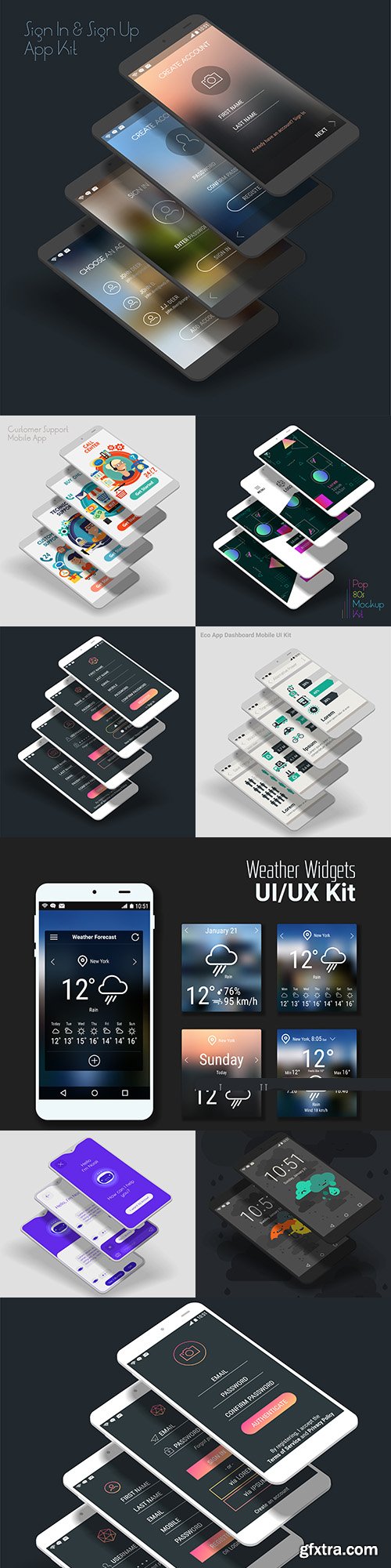 Mobile application interface registration 3d template