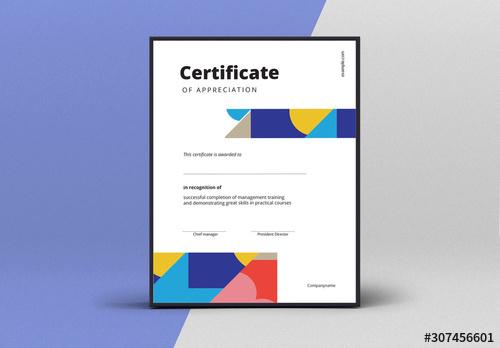 Elegant Abstract Award Certificate Layout - 307456601 - 307456601