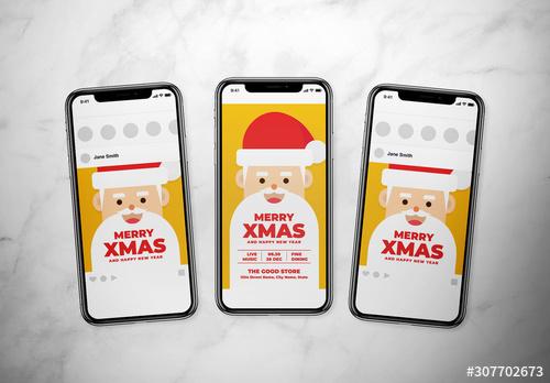 Christmas Social Media Layout with Santa Illustration - 307702673 - 307702673