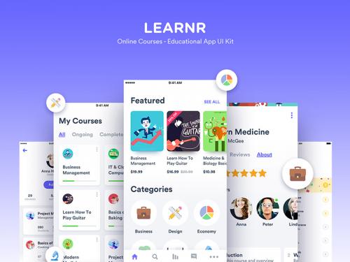 Learnr - Online Courses Educational App UI Kit - learnr-online-courses-educational-app-ui-kit