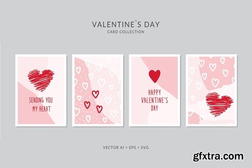 Valentines Day Card Vector Set