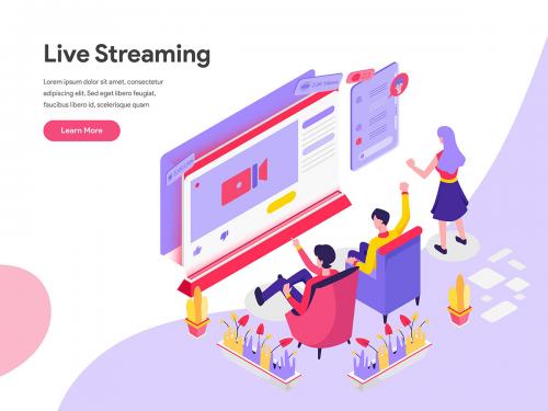 Live Streaming Isometric Illustration - live-streaming-isometric-illustration