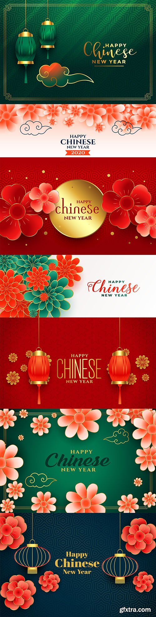 Happy Chinese New Year decorative illustrations