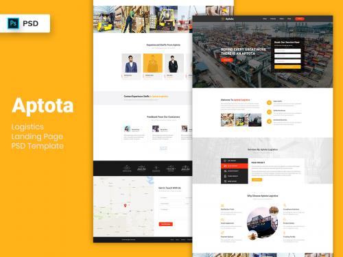 Logistics Landing Page PSD Template - logistics-landing-page-psd-template