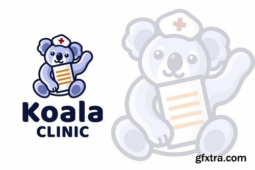 Koala Clinic Cute Kids Logo Template