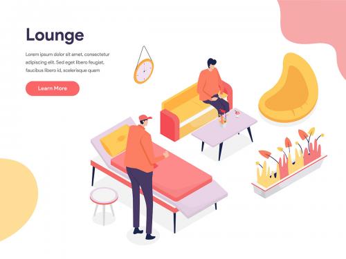 Lounge Space Illustration Concept - lounge-space-illustration-concept