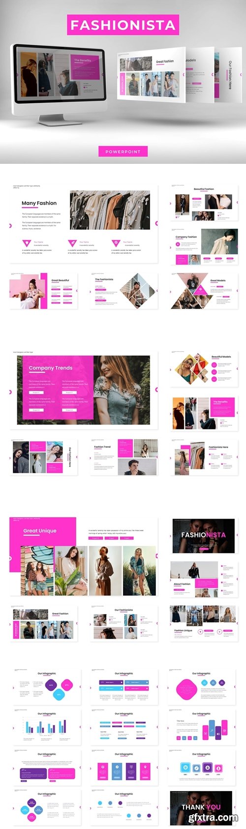 Fashionista Powerpoint, Keynote and Google Slides Templates