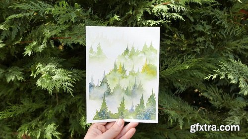 Creating landscapes : painting pine trees with watercolor