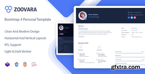 ThemeForest - Zoovara v1.0 - Personal Resume / CV Template - 24077428