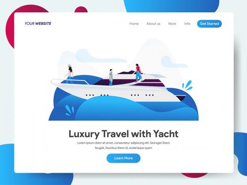 Luxury Travel with Yacht Illustration - luxury-travel-with-yacht-illustration