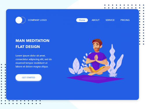 Man Meditation flat design concept for Medidation app - man-meditation-flat-design-concept-for-medidation-app