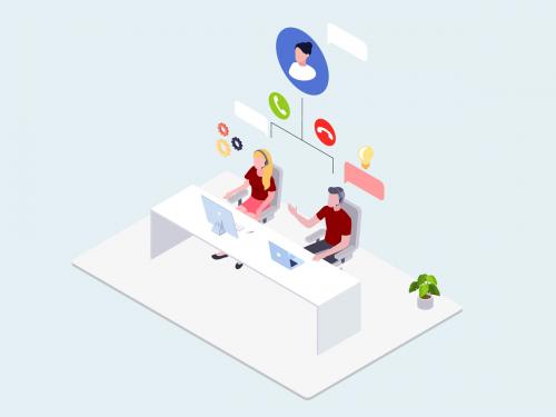 Managed Cloud Services Isometric Illustration - managed-cloud-services-isometric-illustration