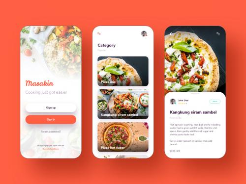 Food app - masakin-cooking-app-desain